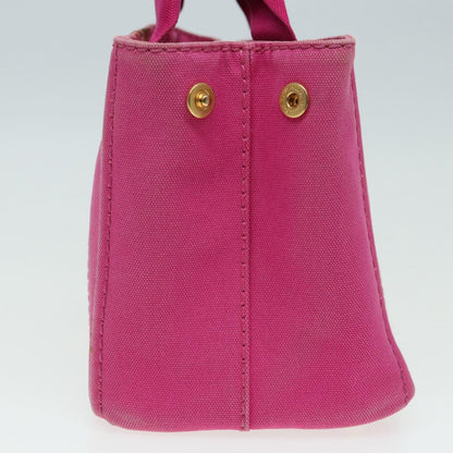 PRADA Canapa PM Hand Bag Canvas Pink Auth 85061