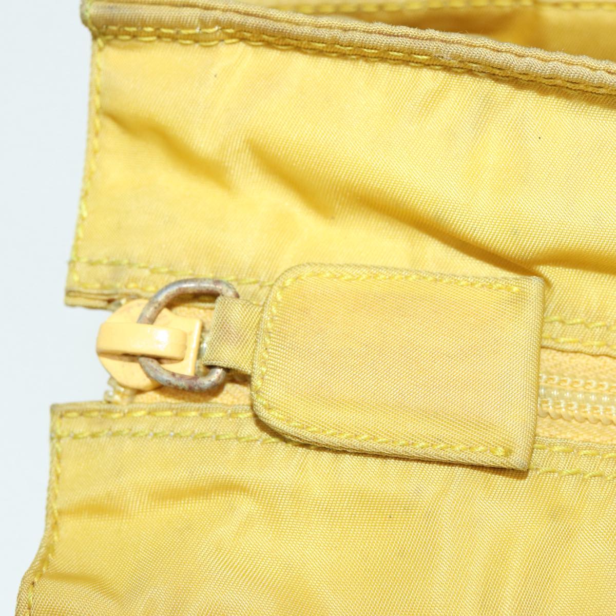 PRADA Hand Bag Nylon Yellow Auth 85132