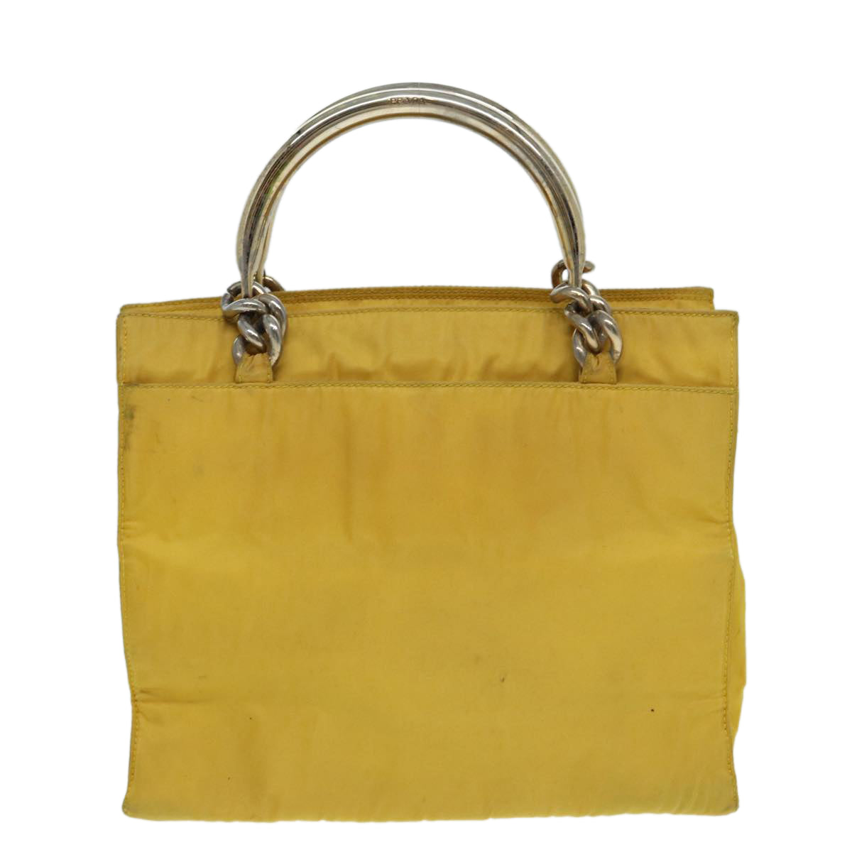 PRADA Hand Bag Nylon Yellow Auth 85132