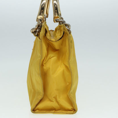 PRADA Hand Bag Nylon Yellow Auth 85132