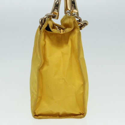 PRADA Hand Bag Nylon Yellow Auth 85132