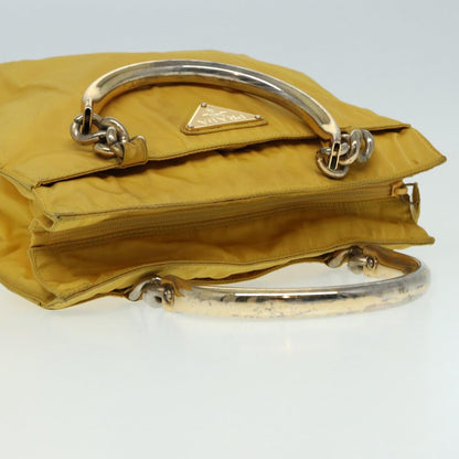 PRADA Hand Bag Nylon Yellow Auth 85132