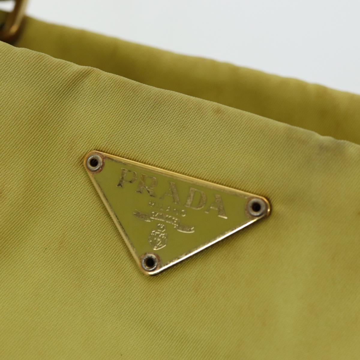 PRADA Tote Bag Nylon Yellow Auth 85134