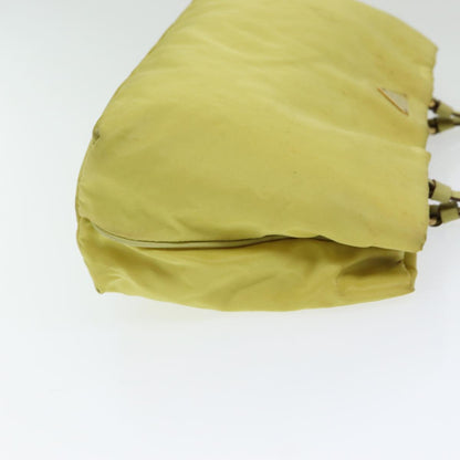 PRADA Tote Bag Nylon Yellow Auth 85134