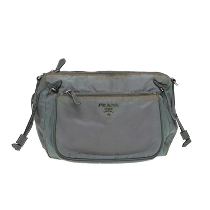 PRADA Shoulder Bag Nylon Gray Auth 85137