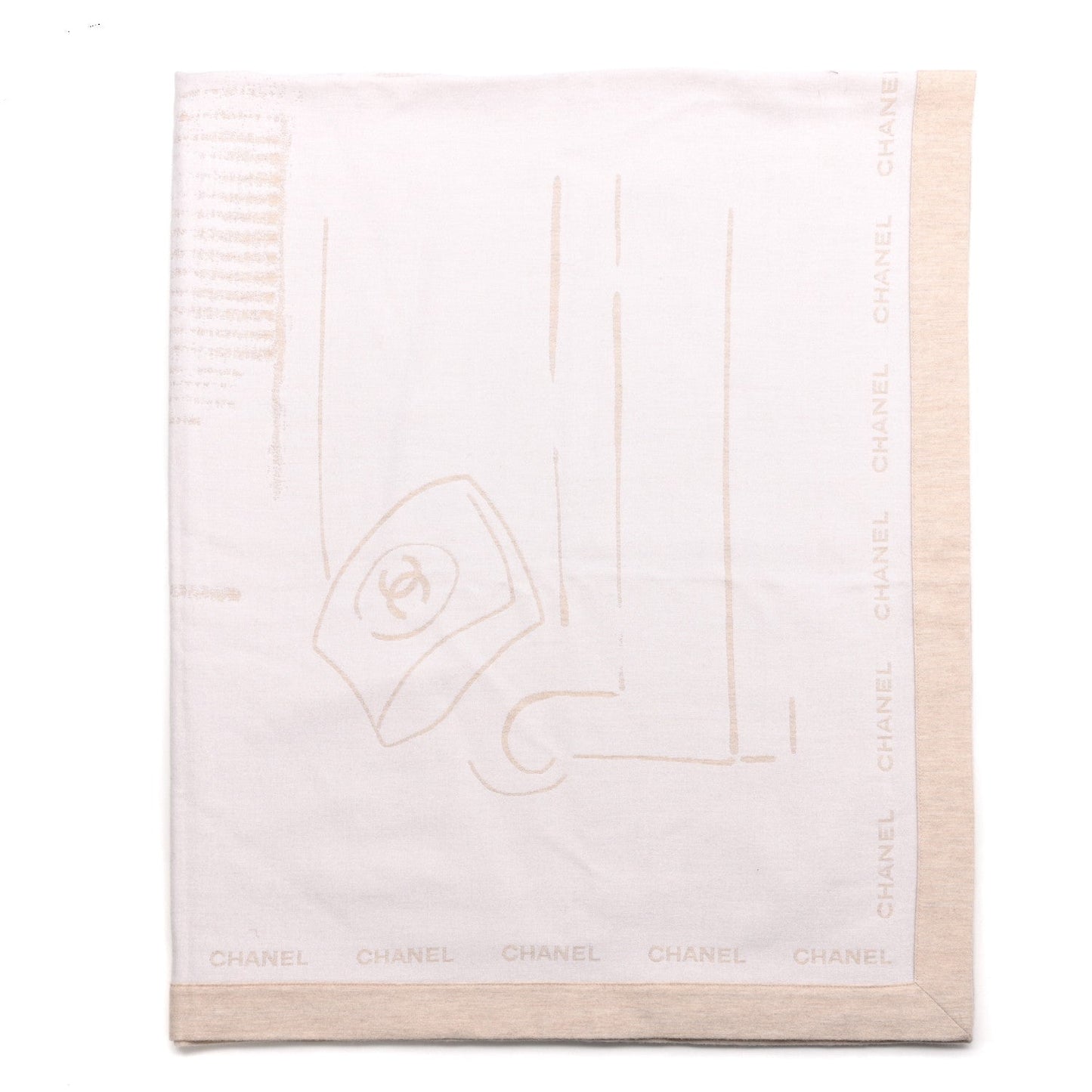 Wool Silk Lightweight Throw Blanket Beige