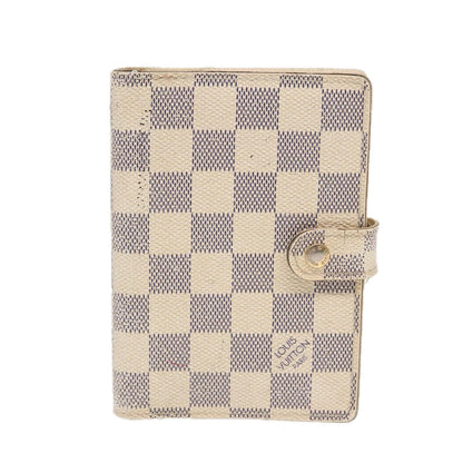 LOUIS VUITTON Damier Azur Agenda PM Day Planner Cover R20706 LV Auth 85177
