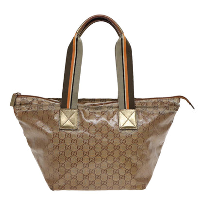 GUCCI GG Crystal Tote Bag Gold 131230 Auth 85181