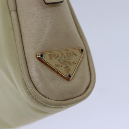 PRADA Hand Bag Nylon Gold Beige Auth 85224