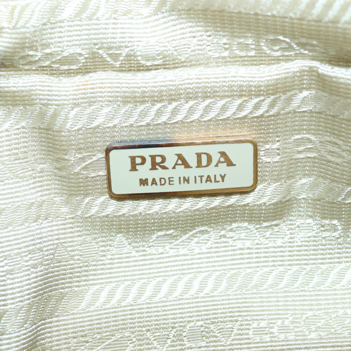 PRADA Hand Bag Nylon Gold Beige Auth 85224