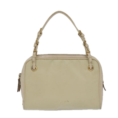 PRADA Hand Bag Nylon Gold Beige Auth 85224