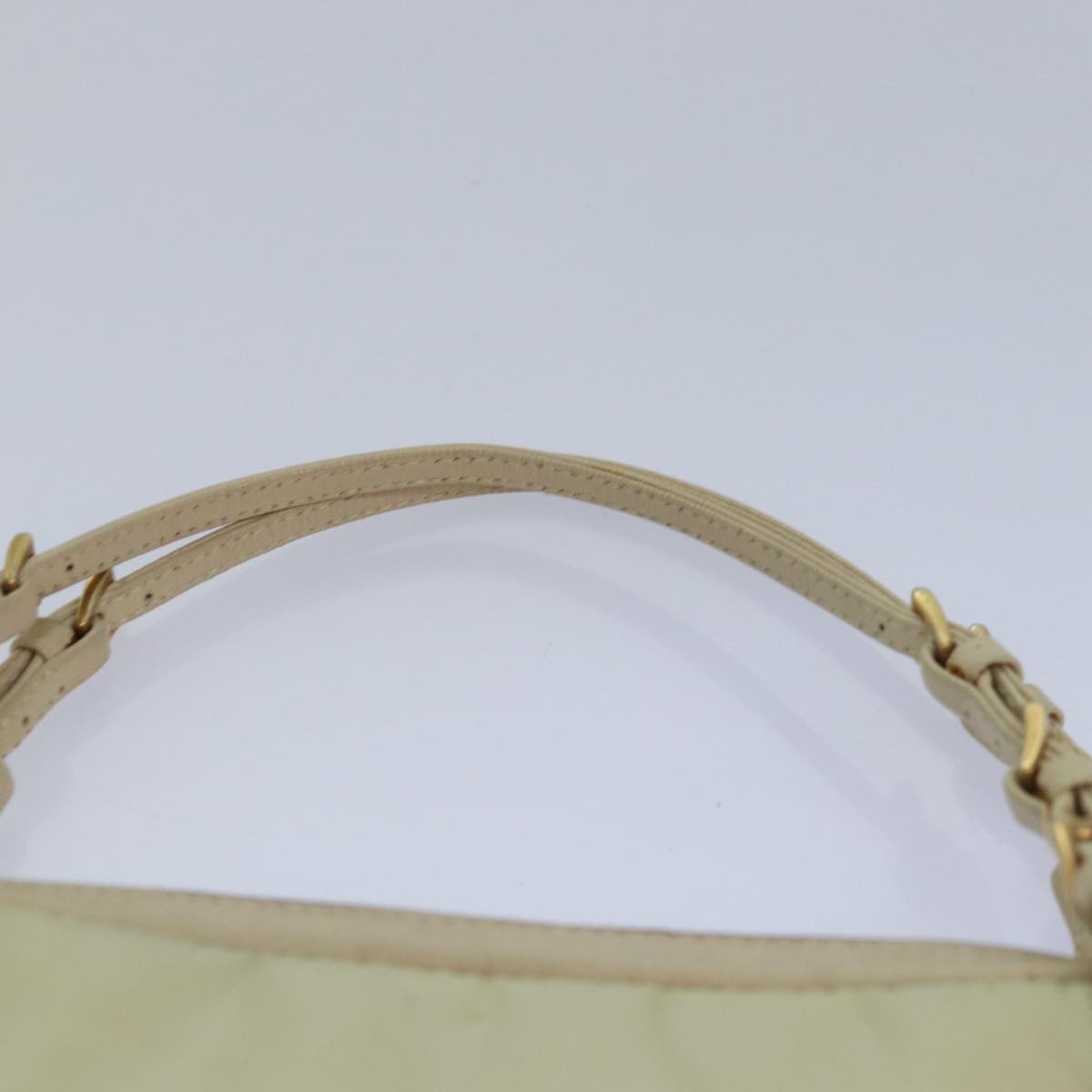 PRADA Hand Bag Nylon Gold Beige Auth 85224