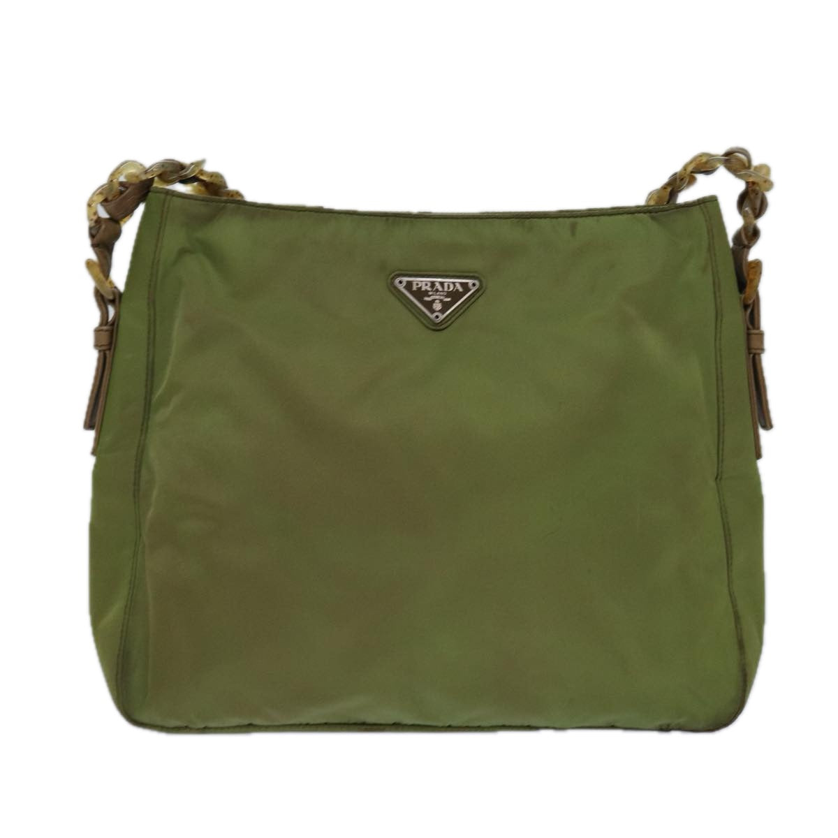 PRADA Shoulder Bag Nylon Khaki Auth 85288