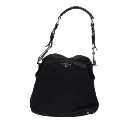 PRADA Backpack Nylon Black Silver Auth 85289