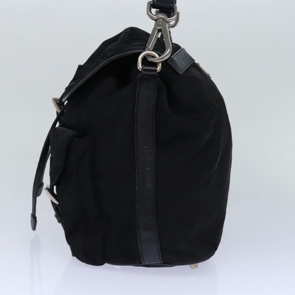 PRADA Backpack Nylon Black Silver Auth 85289