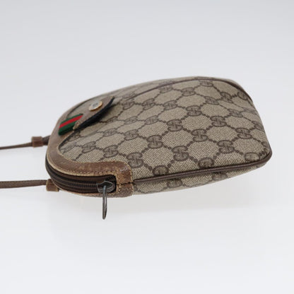 GUCCI GG Supreme Web Sherry Line Shoulder Bag PVC Beige 904 02 047 Auth 85369