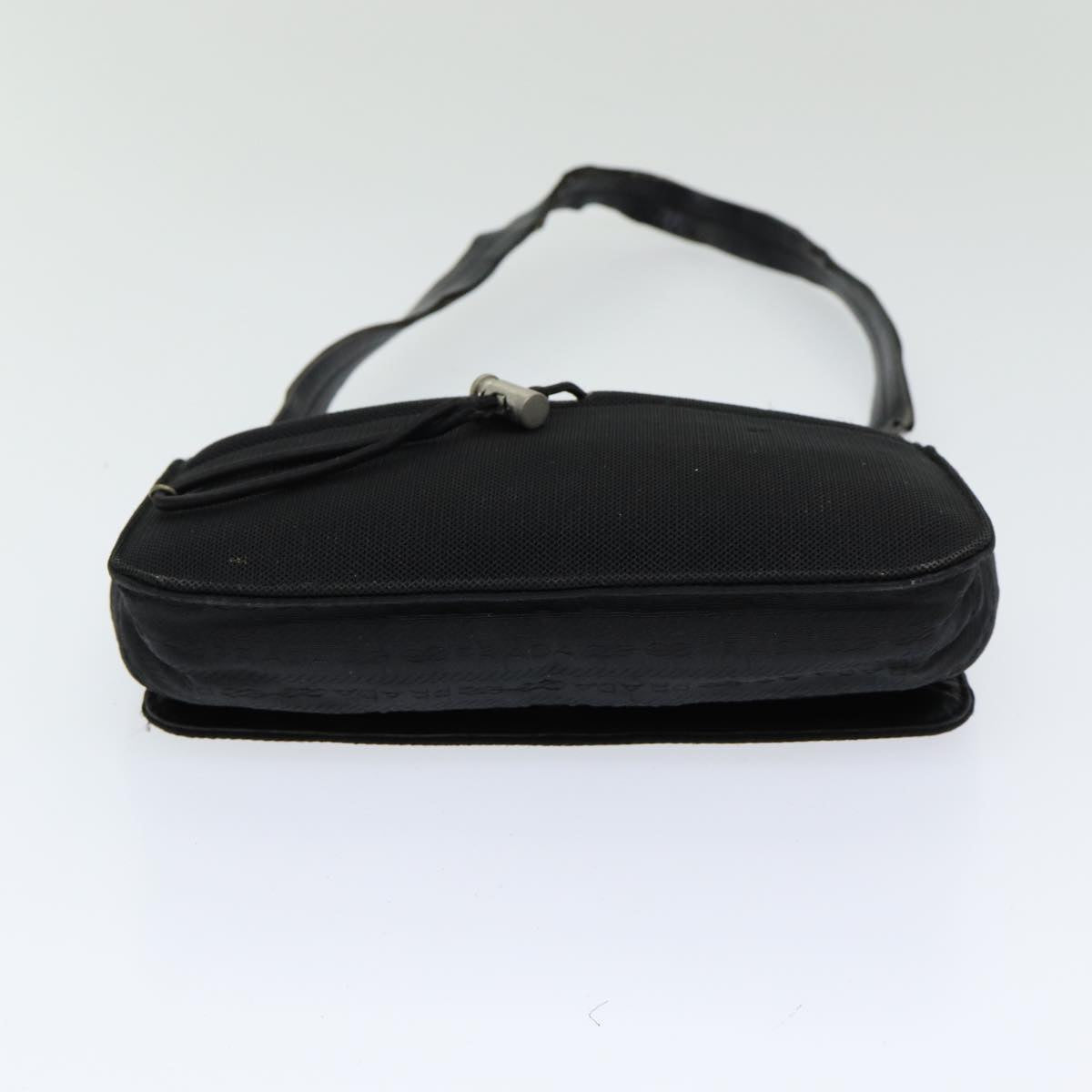 PRADA Shoulder Bag Nylon Black Silver Auth 85439