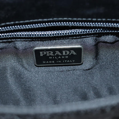 PRADA Shoulder Bag Nylon Black Silver Auth 85439