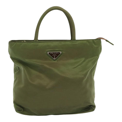 PRADA Hand Bag Nylon Khaki Auth 85479