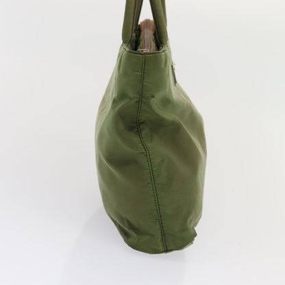 PRADA Hand Bag Nylon Khaki Auth 85479