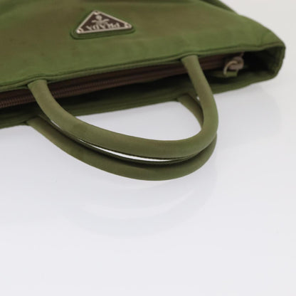 PRADA Hand Bag Nylon Khaki Auth 85479