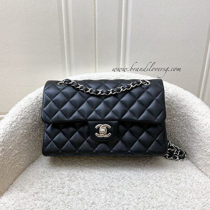[Original Receipt - 2021] Chanel Small Classic Flap CF in Black Lambskin and SHW (Model: A01113)