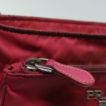 PRADA Shoulder Bag Nylon Pink Silver Auth 85537