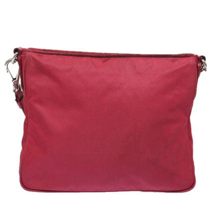 PRADA Shoulder Bag Nylon Pink Silver Auth 85537