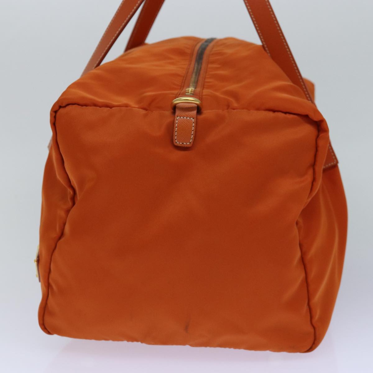 PRADA Hand Bag Nylon 2way Orange Gold Auth 85539