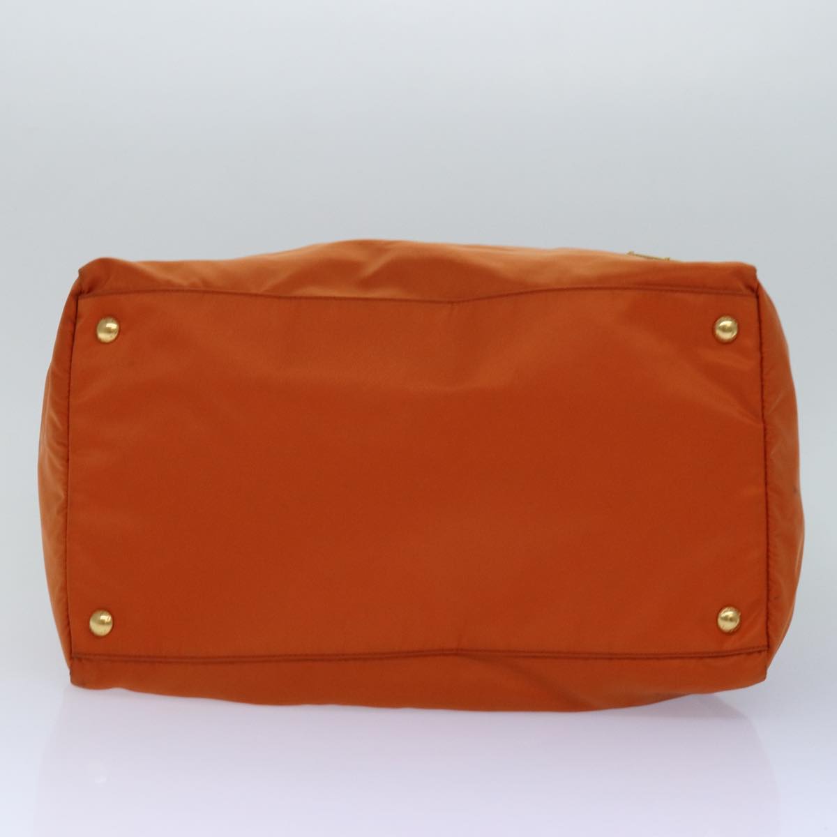 PRADA Hand Bag Nylon 2way Orange Gold Auth 85539