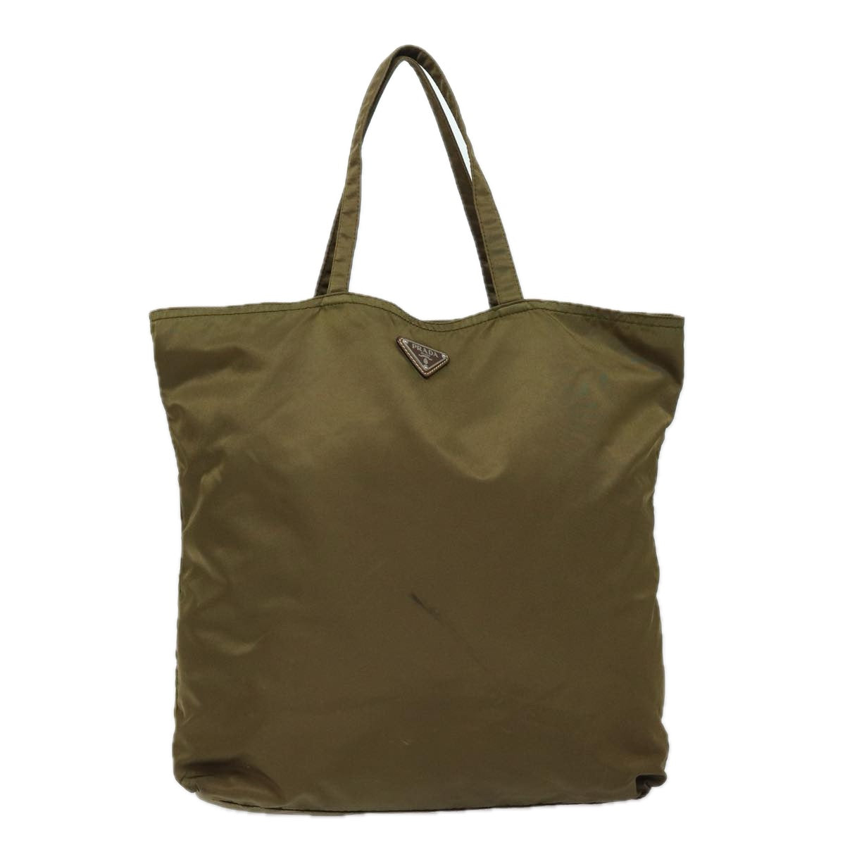 PRADA Tote Bag Nylon Khaki Auth 85540