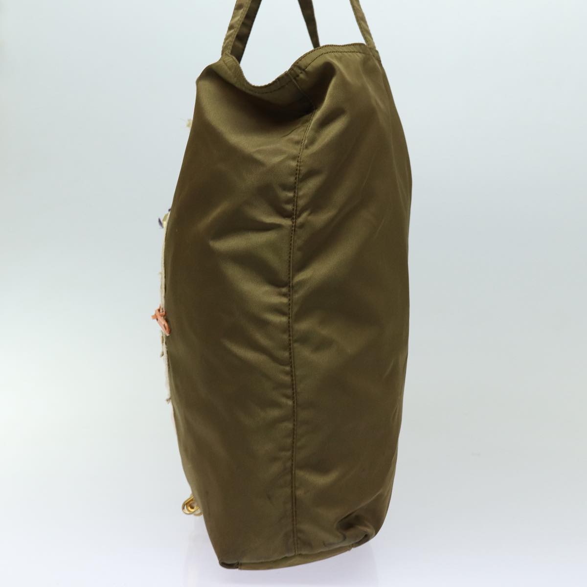 PRADA Tote Bag Nylon Khaki Auth 85540