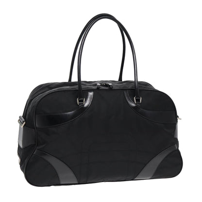 PRADA Shoulder Bag Nylon Black Silver Auth 85626