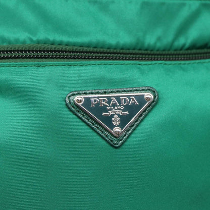 PRADA Shoulder Bag Nylon Green Silver Auth 85632