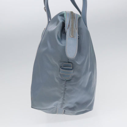 PRADA Tote Bag Nylon Light Blue Silver Auth 85637