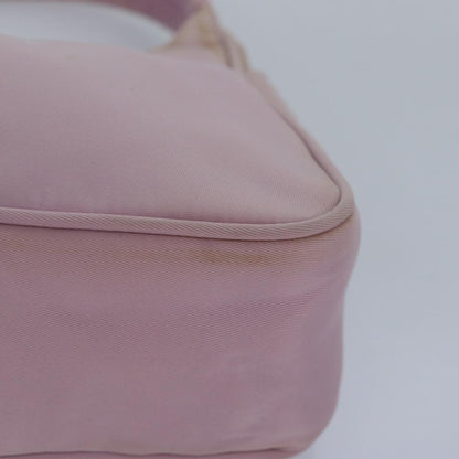 PRADA Hand Bag Nylon Pink Silver Auth 85665