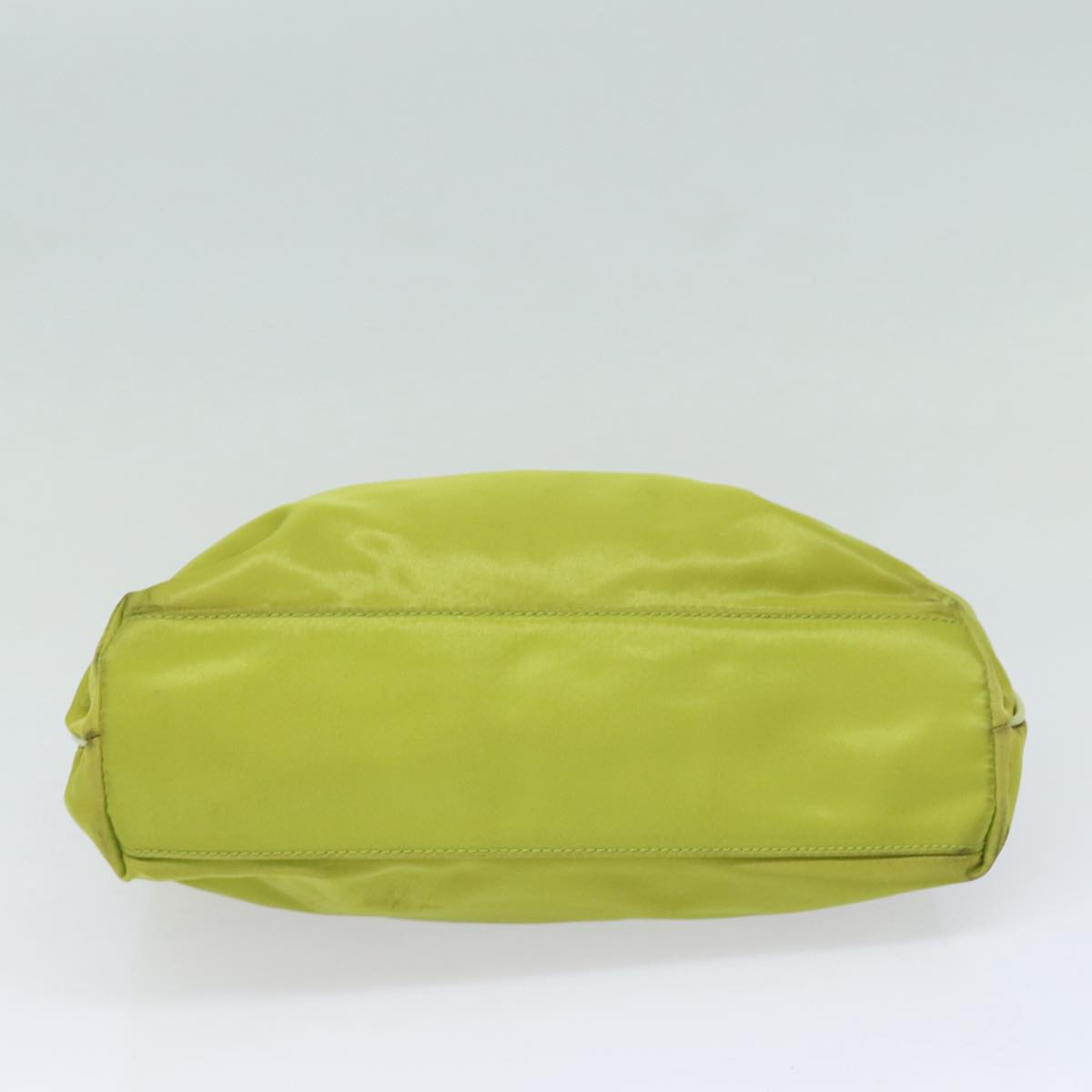 PRADA Shoulder Bag Nylon Green Gold Auth 85715