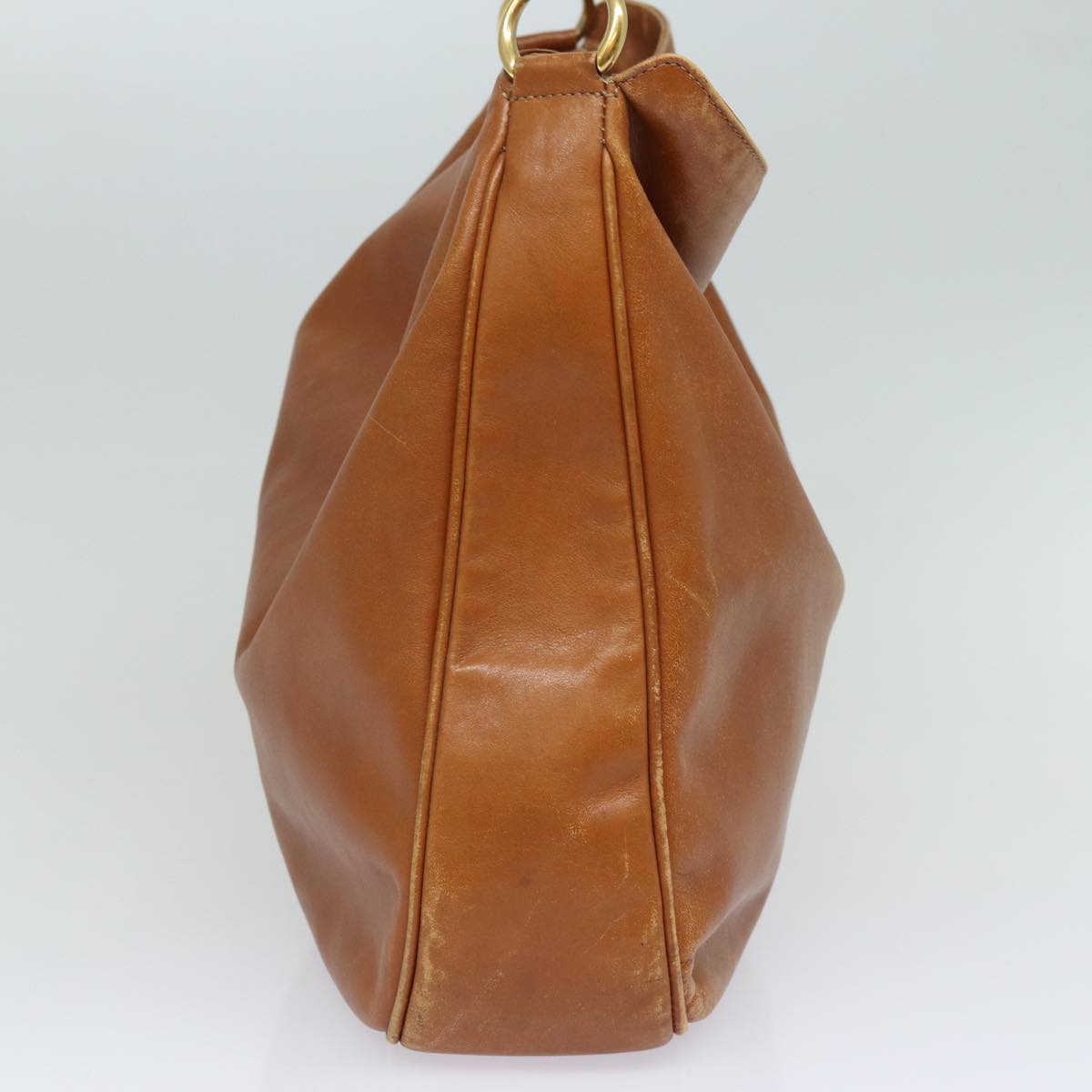 GUCCI Bamboo Hand Bag Leather 2way Brown Gold 001 1781 1577 Auth 85717