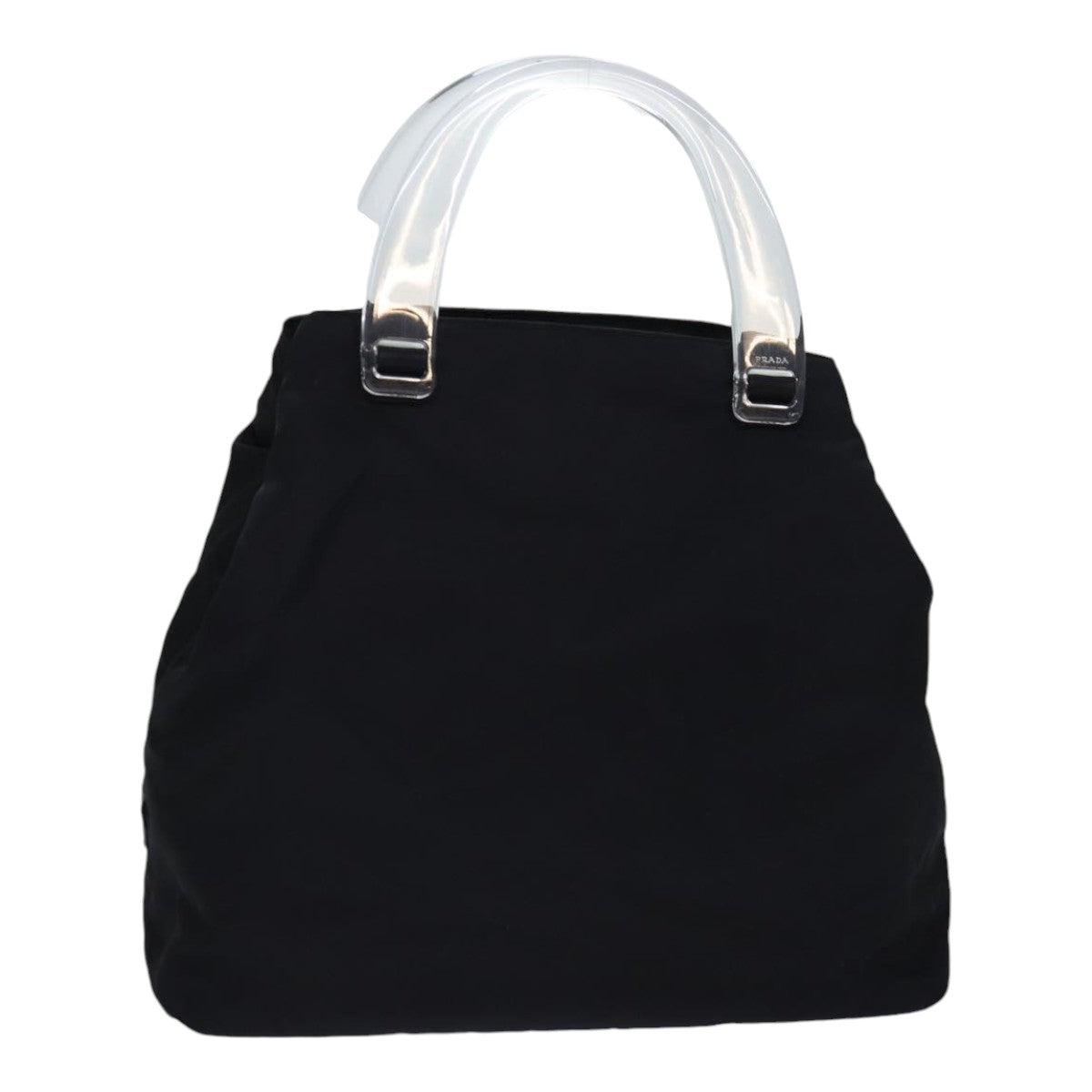 PRADA Hand Bag Nylon Black Auth 85853