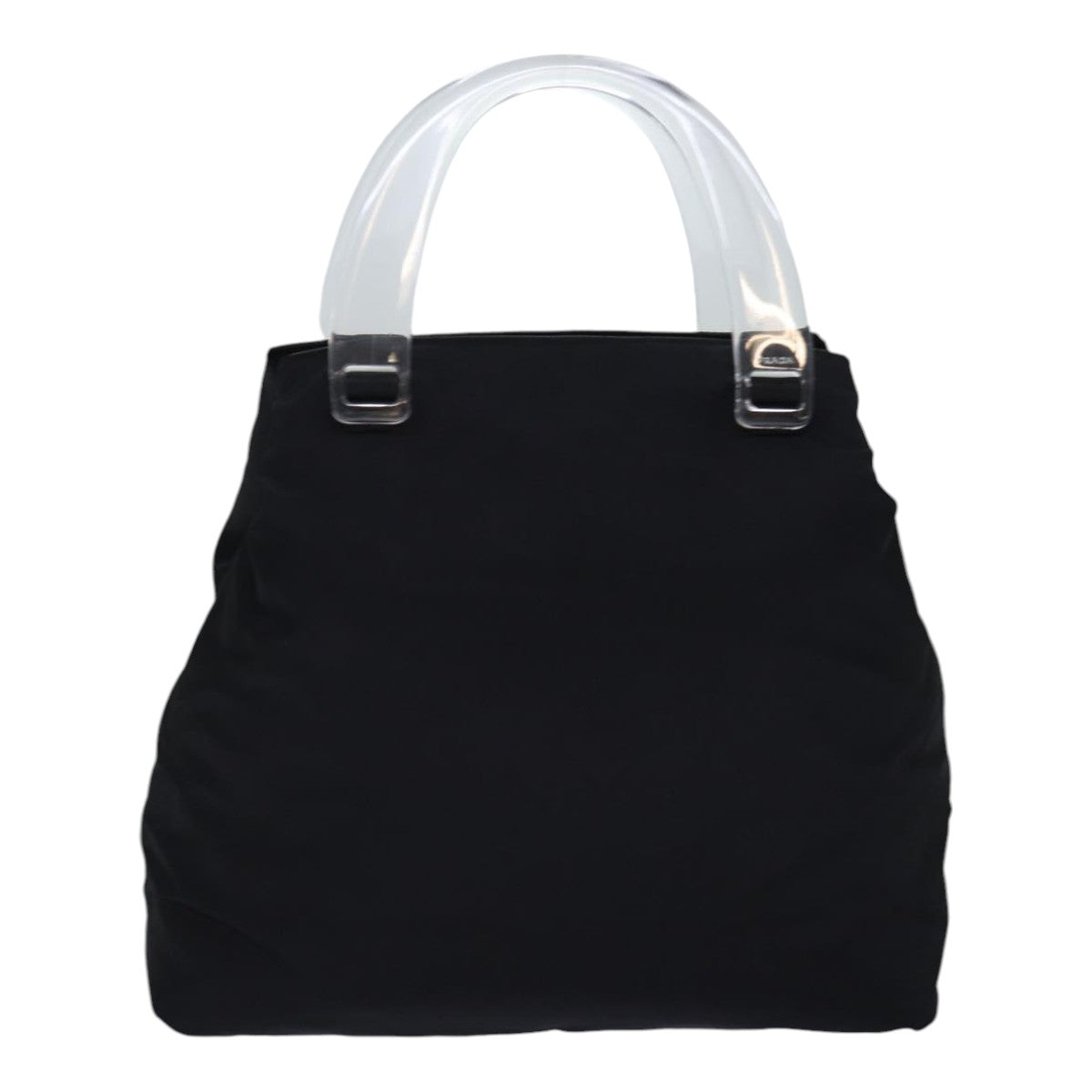 PRADA Hand Bag Nylon Black Auth 85853