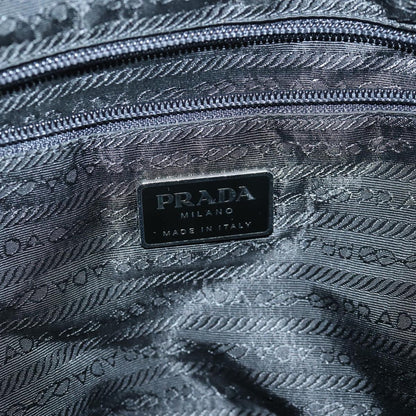 PRADA Hand Bag Nylon Black Silver Auth 85874