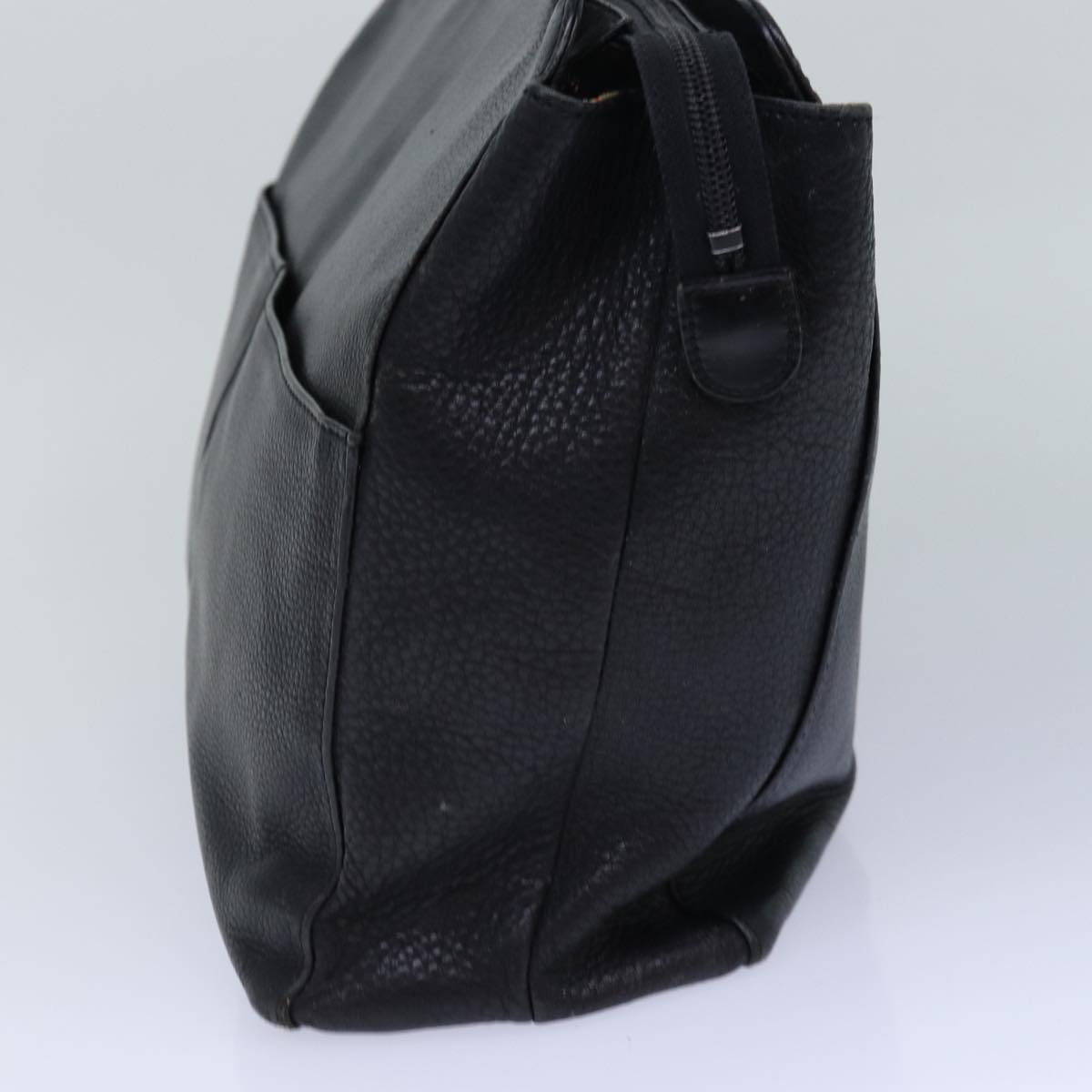 BURBERRYSs Shoulder Bag Leather Silver Black Auth 85895