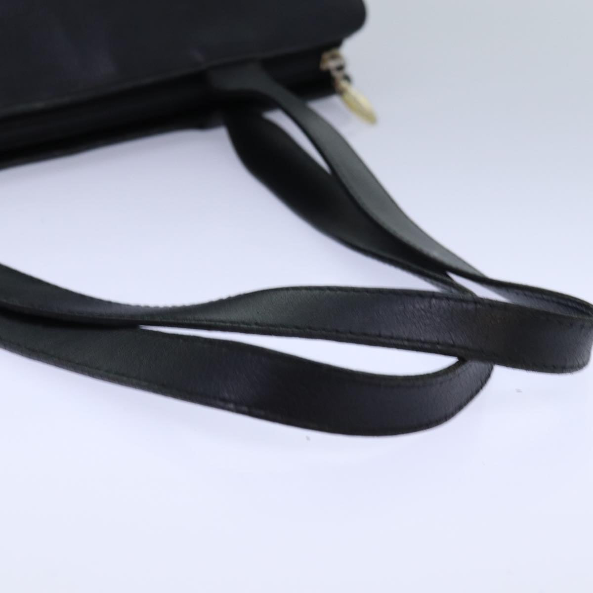 BURBERRYSs Shoulder Bag Leather Silver Black Auth 85895