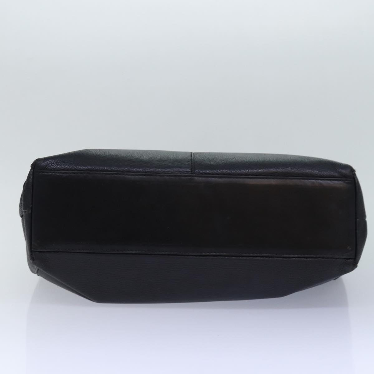 BURBERRYSs Shoulder Bag Leather Silver Black Auth 85895