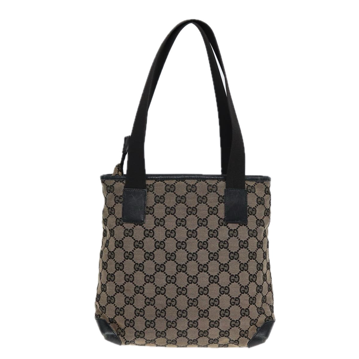 GUCCI GG Canvas Shoulder Bag Navy Silver 019 0402 1705 Auth 85896