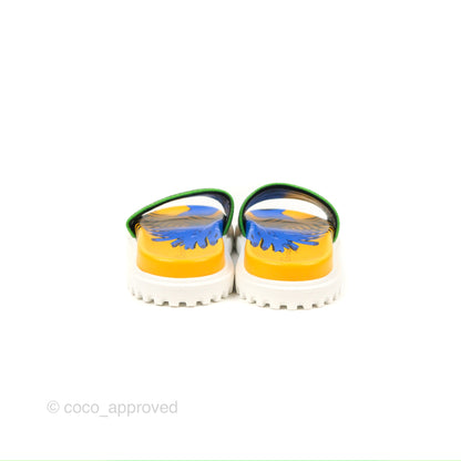 Dior Dway Slides Yellow Multicolor Size 37.5