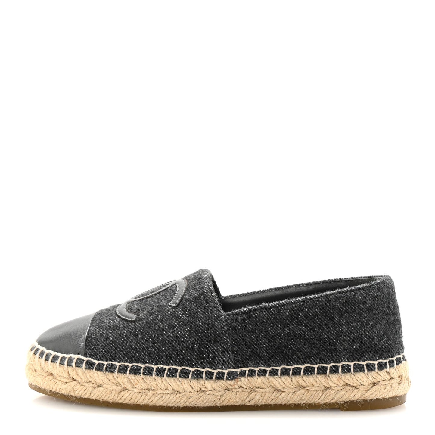 Tweed Lambskin CC Espadrilles 38 Grey