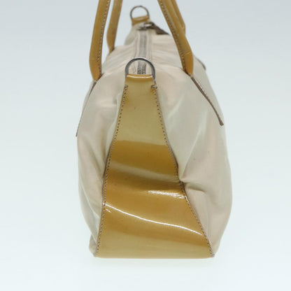 PRADA Hand Bag Nylon Beige Auth 86148