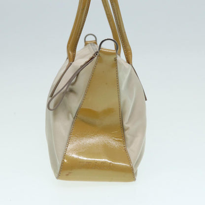 PRADA Hand Bag Nylon Beige Auth 86148