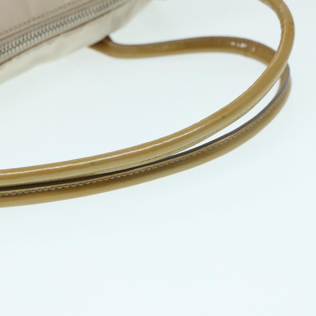 PRADA Hand Bag Nylon Beige Auth 86148